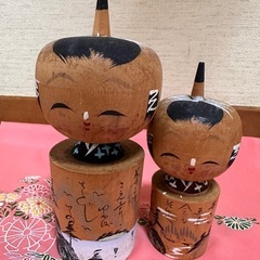 アンティーク　ペア首ふりこけし