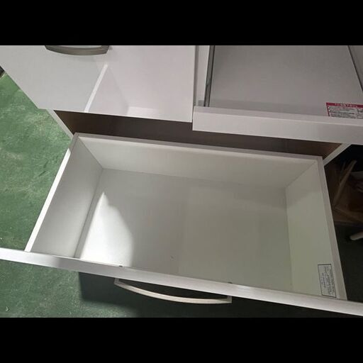 札幌限定配送/お引き取り可◆家具◆ニトリ◆キッチンボード/食器棚/ホワイト◆コパン T 80KB WH◆W80 D41 H181