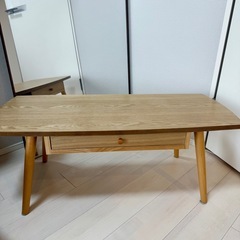 【4/20までに受け渡し希望/値下げ】引き出し付きローテーブル（ナチュラルカラー）の画像