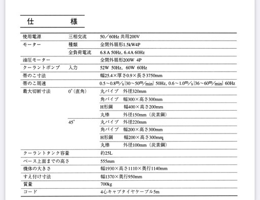 日立ロータリバンドソー