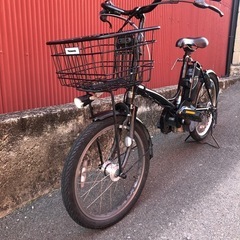 【京都】電動アシスト自転車　パナソニック　グリッター　20インチ　黒色 横浜在庫）電動自転車 パナソニック グリッター ガンメタグレー