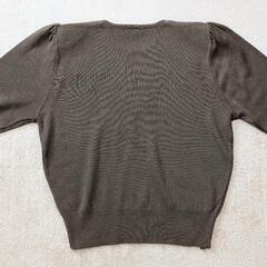 【レトロ】ブラウン カットソー アンゴラ 肩パットの画像