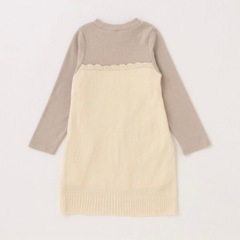 プティマイン お花ニットドッキングワンピース 90cmの画像