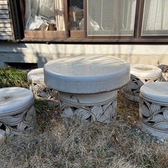ガーデンチェアとテーブル　陶器製
