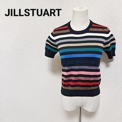 ジルスチュアート クルーネック半袖ニット トップス ボーダー ブ...