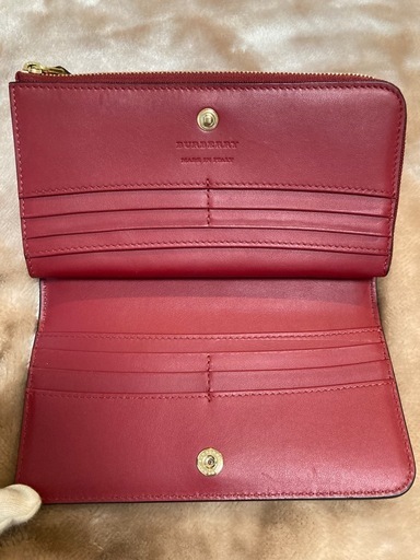 美品BURBERRYバーバリーレディース長財布ウォレットさいふサイフ小銭入れ有