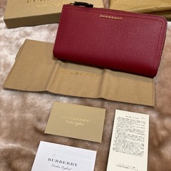 美品BURBERRYバーバリーレディース長財布ウォレットさいふサイフ小銭入れ有