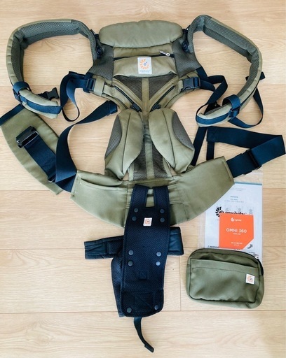エルゴベビー オムニ360クールエア（カーキグリーン） 送料無料 美品