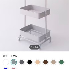 高さ調節ができるスチールワゴン トロリ4 レギュラー (グレー)の画像