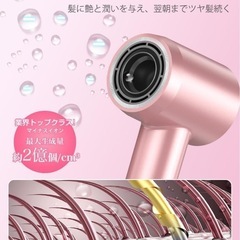 【決まりました】ドライヤー 大風量 速乾 高濃度マイナスイオン　ヘアケア　ピンクの画像