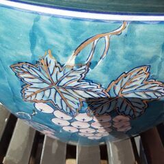 ☆値下げ　美品　めだか　植物ポット カバー　ブドウ柄　の画像