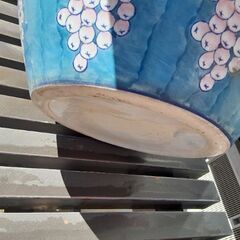 ☆値下げ　美品　めだか　植物ポット カバー　ブドウ柄　の画像