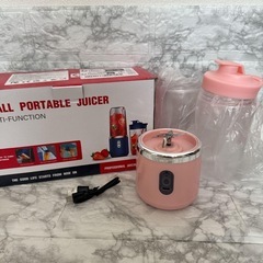 【決まりました】ジューサー小型 ポータブル ピンク 充電式 離乳食 ミキサー　ブレンダーの画像