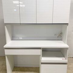 NITORI/ニトリ キッチンボード リガーレ 幅140 ソフトクローズ ハイグロスホワイト レンジ台 中古家具 店頭引取歓迎 R9274の画像