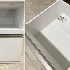NITORI/ニトリ キッチンボード リガーレ 幅140 ソフトクローズ ハイグロスホワイト レンジ台 中古家具 店頭引取歓迎 R9274の画像