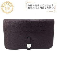 エルメス HERMES 二つ折り財布 トリヨンクレマンス ドゴンGM ダークブラウン