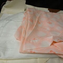 長襦袢　3点　反物　和装　和服　ハギレ　リメイク　着付け　練習用　素材　羽織　セット　シルク　絹　現状品　浴衣　着物　保管品の画像