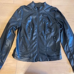 ハーレーダビッドソン レザー風ストレッチジャケット 黒 レディー...