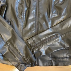 ハーレーダビッドソン レザー風ストレッチジャケット 黒 レディース Mサイズの画像