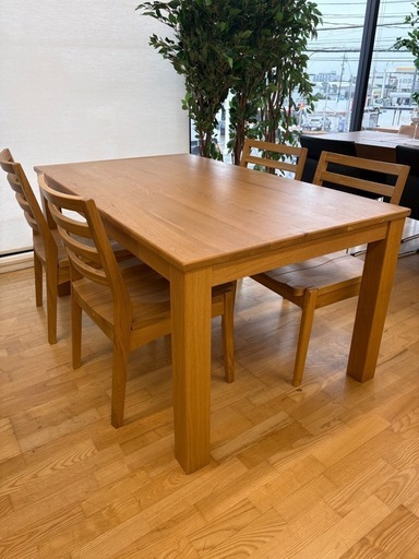 N893★新城家具★ダイニング５点セット★ダイニングテーブル★幅1500ｍｍ