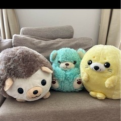 ハリネズミ　くま　あざらし　ぬいぐるみセットまとめ売り