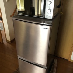 【お取引中】1人暮らし用冷蔵庫と電子レンジセット　どっちもドア　