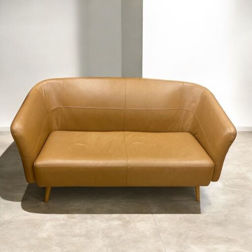 【レガストック川崎本店】IDEE LEPO SOFA Camel レザーソファ ブラウン 二人掛け