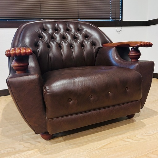 シングルソファ レトロ ヴィンテージ 1人掛け　ブラウン　レトロモダン　ソファー ご予約済】シングルソファ レトロ ヴィンテージ 1人掛け ブラウン