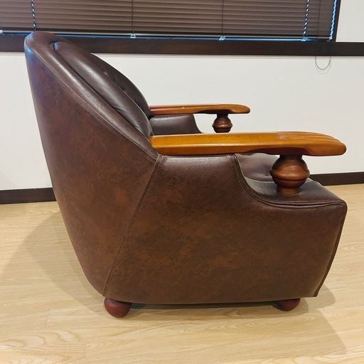 シングルソファ レトロ ヴィンテージ 1人掛け　ブラウン　レトロモダン　ソファー ご予約済】シングルソファ レトロ ヴィンテージ 1人掛け ブラウン