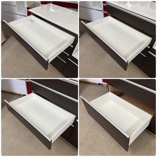 【超美品‼️】定価59,990円♪ ニトリ 120cm幅キッチンカウンター《レジューム120》 食器棚 レンジ台 収納家具 木目調ダークブラウン♪
