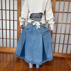 おしゃれなデニムロングスカートの画像