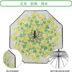 逆さ傘 晴雨兼用傘 日傘 雨傘 長傘 メンズ レディース uvカット 丈夫 撥水 内外２枚の布の構成で耐風 熱中症対策 完全遮光 遮熱効果 閉じると自立可能 晴雨兼用傘 車用 UVカット効果更にアップ ギフト（緑陰） まとめ買い歓迎　卸ます　アマゾン引き上げ商品　倒産品　ネット商材　転売　卸し　問屋　転売OK　アマゾン　商品　景品　コンペの画像