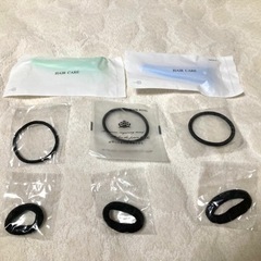 ダッカール　ブルーとグリーン2本&黒ヘアゴム6個ヘアアクセサリー...