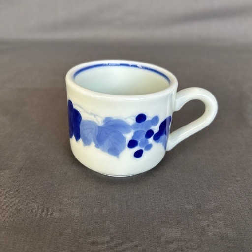 美品‼︎ 深川製磁　ブルーホワイト　コーヒーカップ&ソーサ5客　食器　葡萄