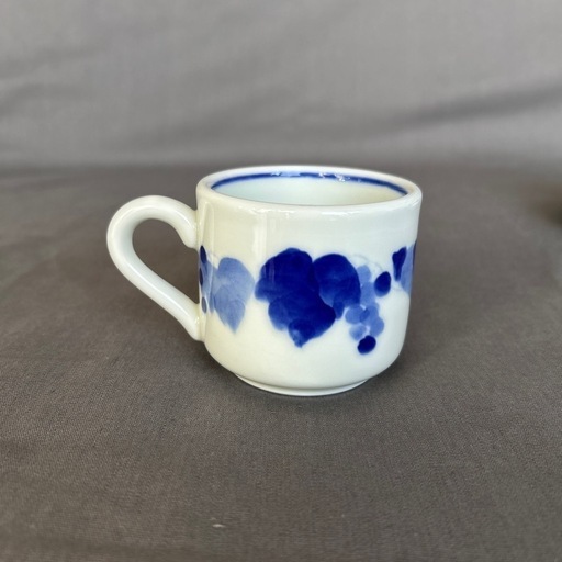 美品‼︎ 深川製磁　ブルーホワイト　コーヒーカップ&ソーサ5客　食器　葡萄