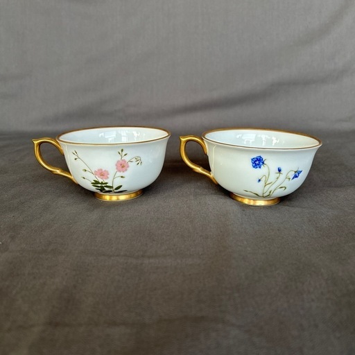 稀品　深川製磁　君島一郎　キミジマ　高台コーヒーカップ　ペア　2客