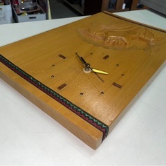 アイヌ　木彫り　時計　掛け時計　稼働確認済　中古品　①の画像
