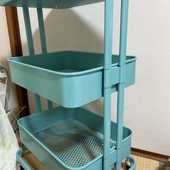 キッチンワゴン ベビーワゴン 収納カート バスケットラック 整理棚 キャスター付き ３段 スチール製 頑丈 全体耐重45KG 幅43ｘ奥行33.5x高さ86cm 合金鋼 の画像