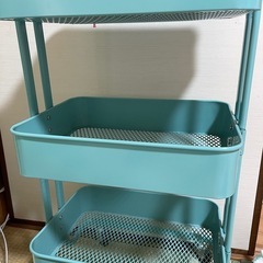 キッチンワゴン ベビーワゴン 収納カート バスケットラック 整理棚 キャスター付き ３段 スチール製 頑丈 全体耐重45KG 幅43ｘ奥行33.5x高さ86cm 合金鋼 の画像