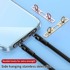 新品未使用✨️4色あります！ スマホストラップ用金具 ステンレス 薄型 落下防止の画像