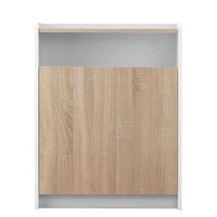 【美品】おしゃれな木目調ゴミ箱｜コンパクト設計