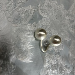 シルバー ダブルボールリング フリーサイズの画像