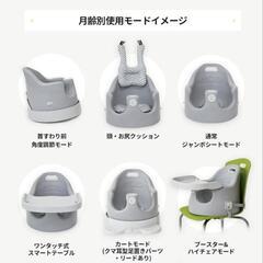 《ベビーチェア ローチェア クッションセット テーブル付き  食事チェアー  シリコンビブ付 テーブルチェア ブースター 椅子 ベビーハイチェア 脱出防止機能 Bonbebe 5way 多機能 ベビーチェア》の画像