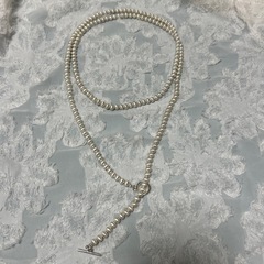ホワイトパール ロングネックレスの画像