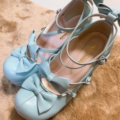 BODYLINE パンプス ロリータ靴 水色の画像