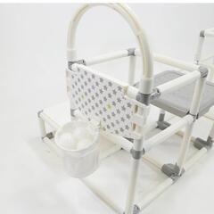 《ジャングルジム すべり台  滑り台 すべり台 室内用ジム すべり台付き 室内遊具 遊び グレー ホワイト シンプル 北欧風 へんしんおりたたみ わんぱくスライダージム ロングスロープ 平均台 バスケット ヤトミ》の画像