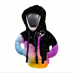 新品未使用✨️フード付きシフトノブカバー ギャラクシー柄の画像