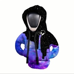 新品未使用✨️フード付きシフトノブカバー ギャラクシー柄の画像