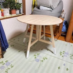 ダイニングテーブル ラウンド 丸 折りたたみ の画像