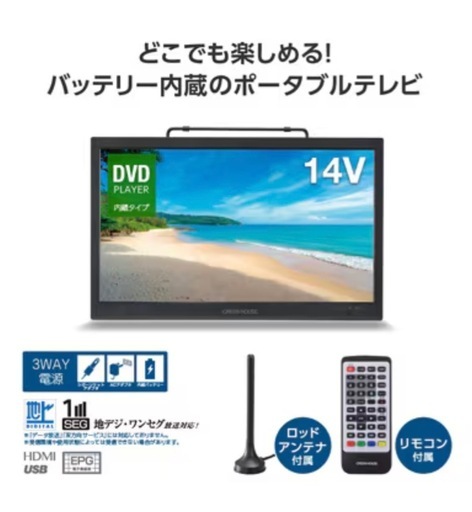 GREEN HOUSE GH-PDTV14A　2024年製